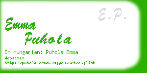 emma puhola business card